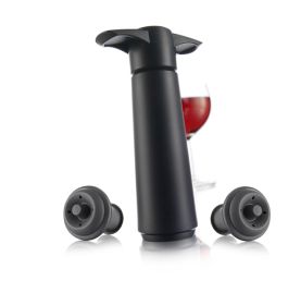 Wine Saver Giftpack Black (1 pump, 2 stoppers)