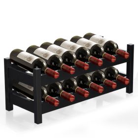 Kitchen Natural Bamboo Products Wine Rack Display Storage Holder  Shelf (Color: Brown, Type: Wine rack)